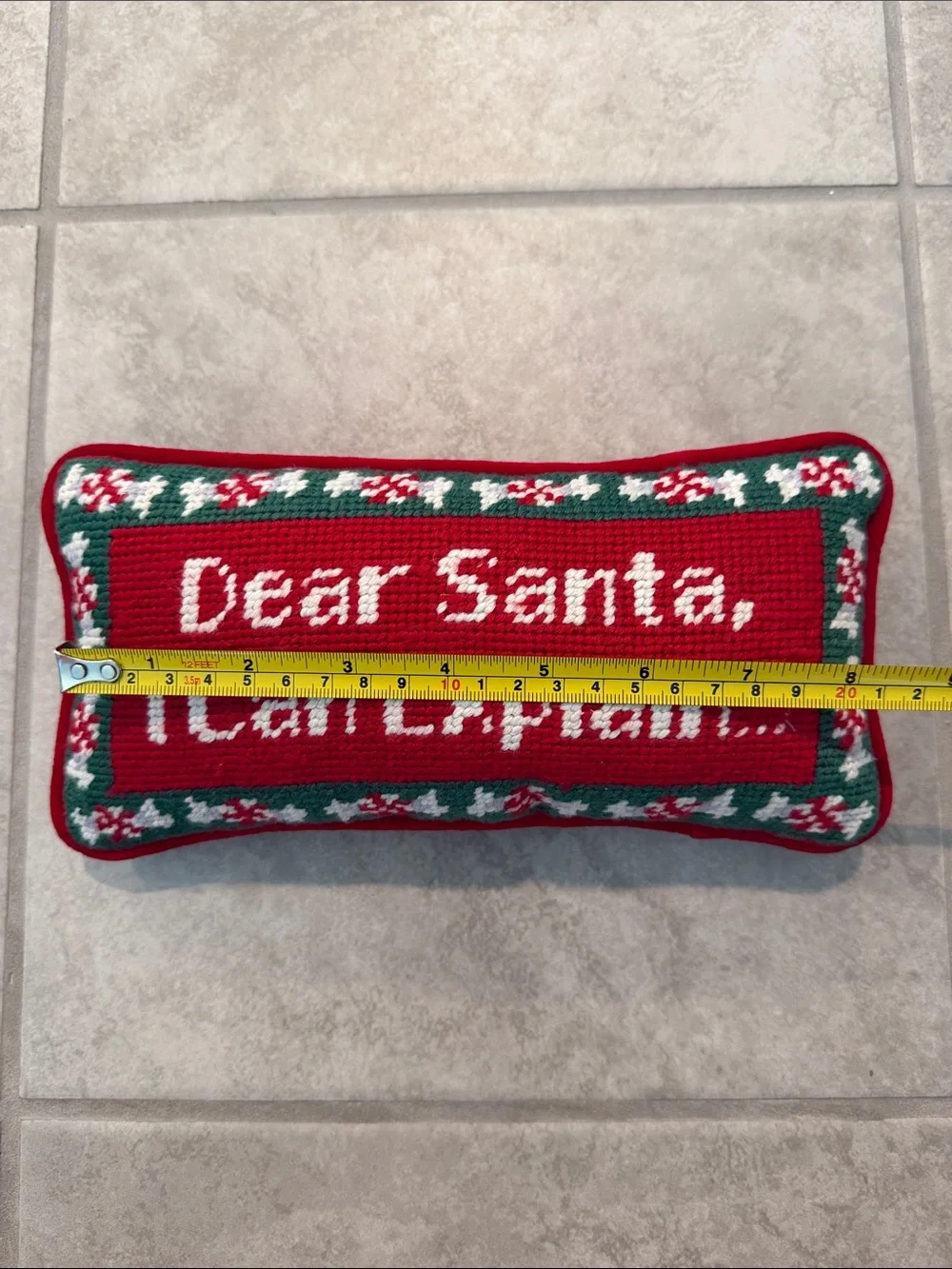 Holiday Needlepoint Pillow Set - 'Dear Santa' Messages